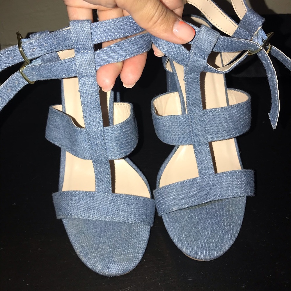Charlotte Russe denim heels size 6.